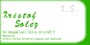 kristof solcz business card